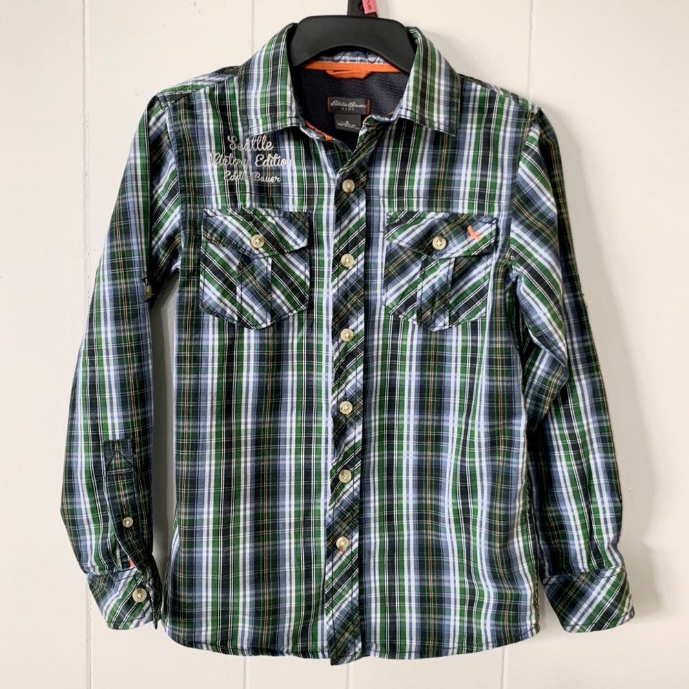 Eddie Bauer plaid long sleeve button up small